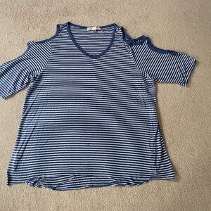 Cold Sholder  Frech Laundry 2XBlue and White Stripe plus FREE Top